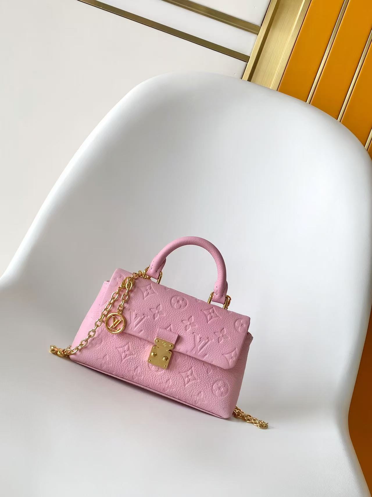 Louis Vuitton LV Classic Handbag Monogram Empreinte Model M58956 Top Handle Evening Party Fashion Accessory